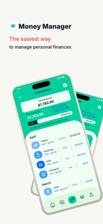 Finance / Budgeting app screenshot template preview